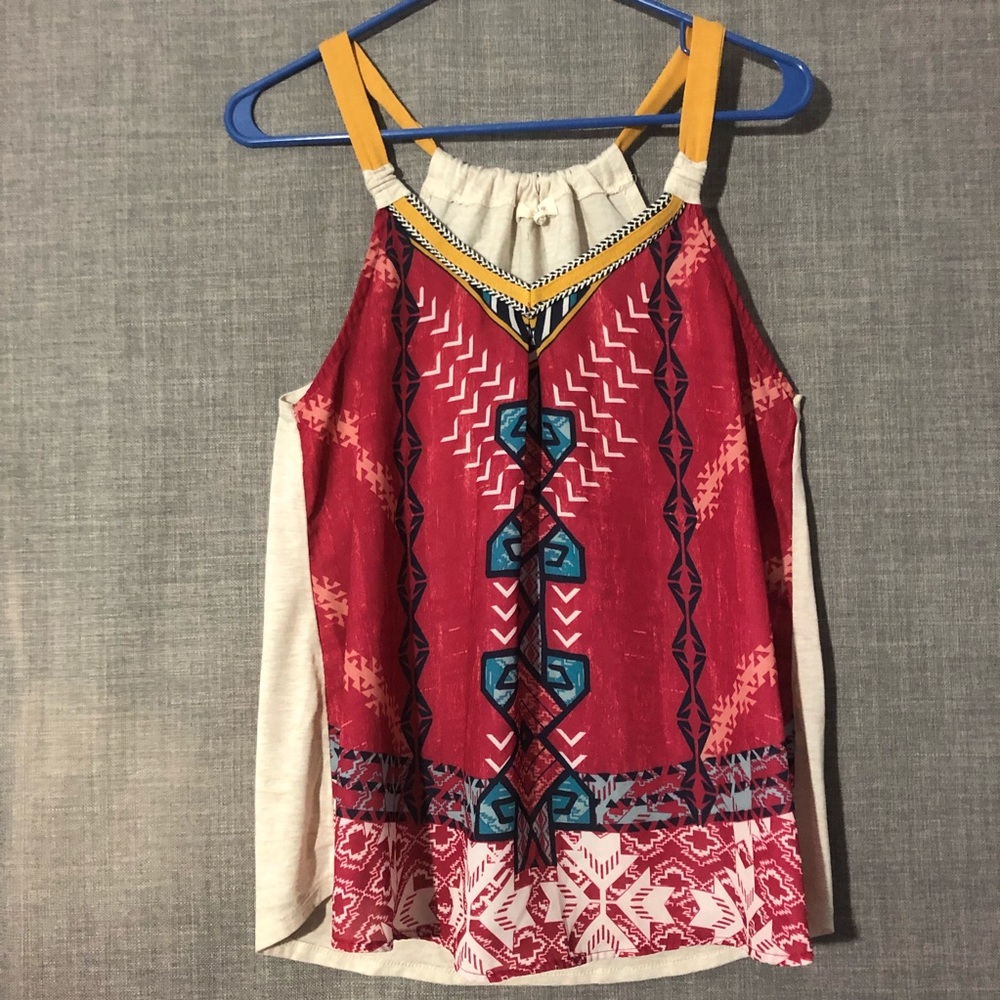 Red and Cream Tank Top